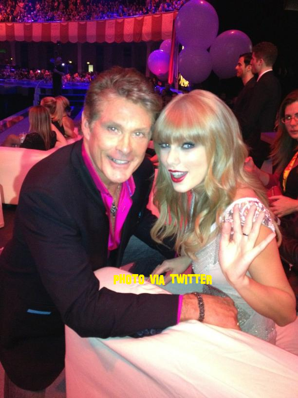 Taylor Swift And Kanye West Hang Out With David Hasselhoff At The MTV European Music Awards In Germany